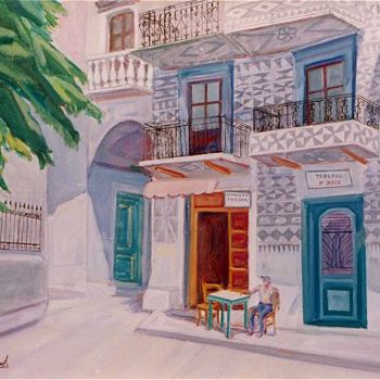 「Pyrgi village at Ch…」というタイトルの絵画 Roula Ntouli-Alexiouによって, オリジナルのアートワーク, オイル