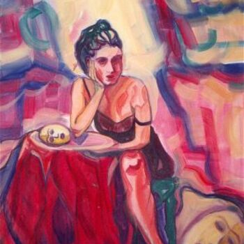 Painting titled "Deafening silence" by Roula Ntouli-Alexiou, Original Artwork, Oil