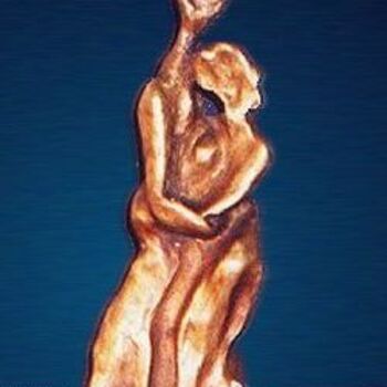 Sculpture titled "Eros and Psychie" by Roula Ntouli-Alexiou, Original Artwork