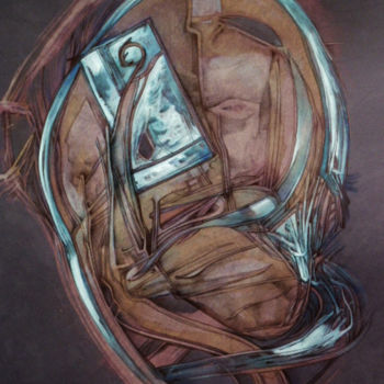 Dessin intitulée "troubles sans simul…" par Nuage 40, Œuvre d'art originale, Stylo à bille
