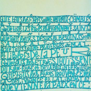 Tekening getiteld "Que vienne la paix" door Nuage 40, Origineel Kunstwerk, Inkt