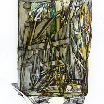 Σχέδιο με τίτλο "Rien ne m'arrêtera !" από Nuage 40, Αυθεντικά έργα τέχνης, Στυλό
