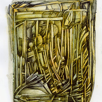 Dessin intitulée "La Mécanique c'est…" par Nuage 40, Œuvre d'art originale, Stylo à bille