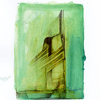 「Le huitième pilier…」というタイトルの描画 Nuage 40によって, オリジナルのアートワーク, ボールペン