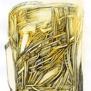 Dessin intitulée "Le Désaccordéon" par Nuage 40, Œuvre d'art originale, Stylo à bille