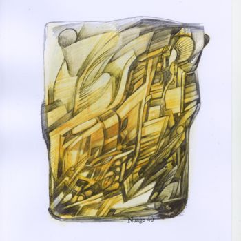 Dessin intitulée "CLÉ DE SOL EN MAJES…" par Nuage 40, Œuvre d'art originale, Stylo à bille