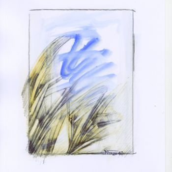 Zeichnungen mit dem Titel "HORS PISTE" von Nuage 40, Original-Kunstwerk, Kugelschreiber