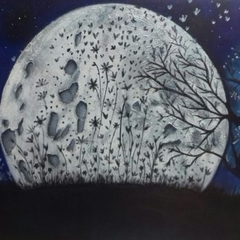 Pittura intitolato "clair-de-lune.jpg" da Aa. Meriem, Opera d'arte originale