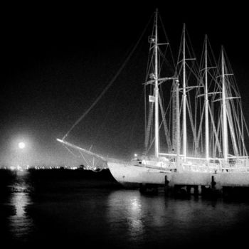 Photography titled "night sailboat" by Walkingsea, Original Artwork