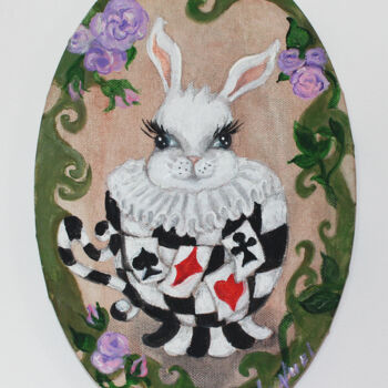Картина под названием "White Rabbit" - Nunuel, Подлинное произведение искусства, Акрил