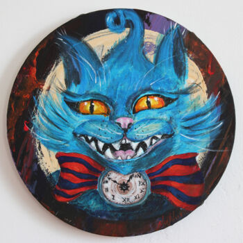 Painting titled "Cheshire cat" by Nunuel, Original Artwork, Acrylic
