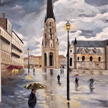 Pittura intitolato "Jour de pluie" da Nunzia Alfano Bounakhla, Opera d'arte originale, Olio
