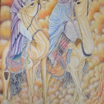 Painting titled "Touareg" by Nurdin Tamughli, Original Artwork, Oil