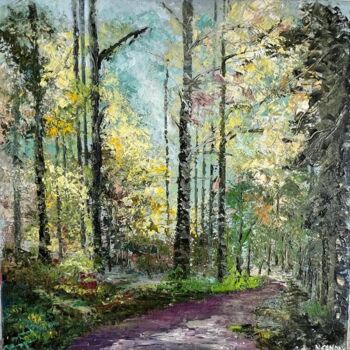 Pintura titulada "El bosque" por Nuria Candau, Obra de arte original, Oleo
