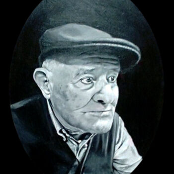 Painting titled "Grandfather" by Núria Huguet, Original Artwork