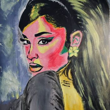 Malerei mit dem Titel "Ariana Grande on Po…" von Syuhaidah Khalis (Nursydahlis), Original-Kunstwerk, Acryl