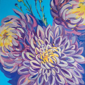 Painting titled "Chrysanthemum autumn" by Nutis Goboika, Original Artwork, Acrylic