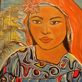 Peinture intitulée "aldea girl" par Nvjasmin, Œuvre d'art originale