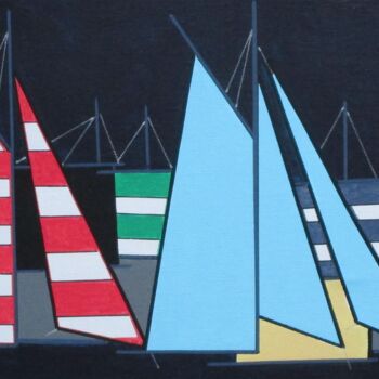 Peinture intitulée "Voiles plaisir" par Nyls  Eliot, Œuvre d'art originale, Acrylique Monté sur Châssis en bois