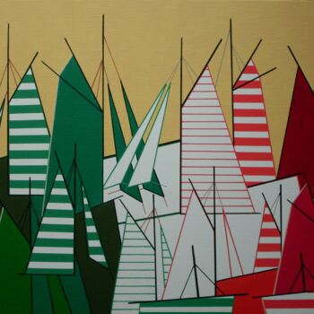 Pintura intitulada "Voiles Viva Italia" por Nyls  Eliot, Obras de arte originais, Acrílico