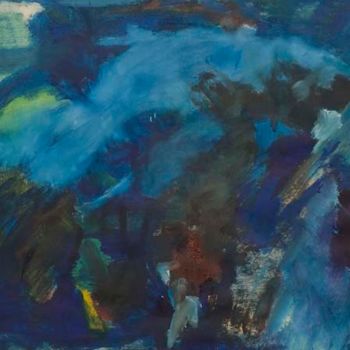 Pintura intitulada "Eaux bleues à la tr…" por Nyna Loupiac, Obras de arte originais, Óleo