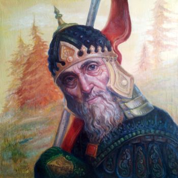 Painting titled "Старый воин" by Anna Borachuk, Original Artwork, Oil