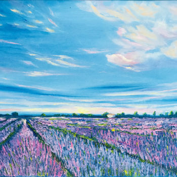 Painting titled "Lavender Tuscany Pa…" by Olga Chernetsova, Original Artwork, Oil