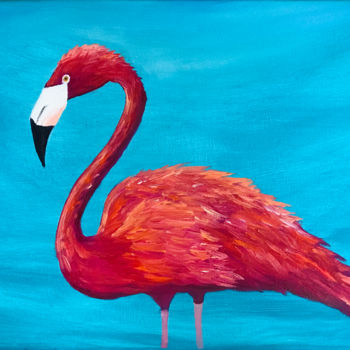 Painting titled "Flamingo Painting O…" by Olga Chernetsova, Original Artwork, Oil