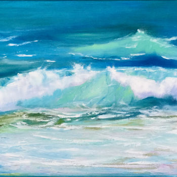 Peinture intitulée "Ocean Wave Painting…" par Olga Chernetsova, Œuvre d'art originale, Huile