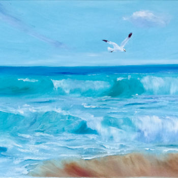 Painting titled "Ocean Painting Seas…" by Olga Chernetsova, Original Artwork, Oil