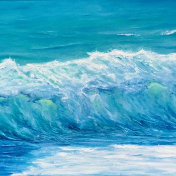 Painting titled "Ocean Wave Painting…" by Olga Chernetsova, Original Artwork, Oil