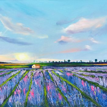 Malarstwo zatytułowany „Lavender Tuscany pa…” autorstwa Olga Chernetsova, Oryginalna praca, Olej
