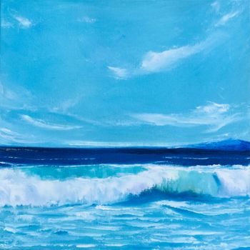 Ζωγραφική με τίτλο "Ocean Wave Painting…" από Olga Chernetsova, Αυθεντικά έργα τέχνης, Λάδι