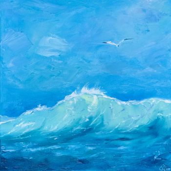 Painting titled "Ocean Wave Painting…" by Olga Chernetsova, Original Artwork, Oil