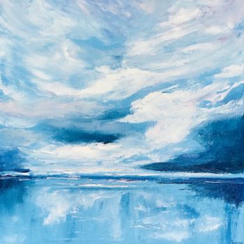 Painting titled "Skyscape Painting C…" by Olga Chernetsova, Original Artwork, Lacquer