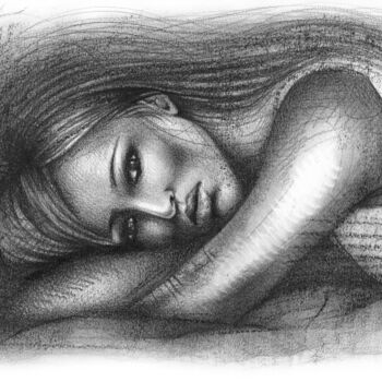 Disegno intitolato "Depression" da O-Hido Sonia Art, Opera d'arte originale, Matita