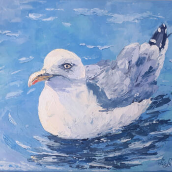 Pintura intitulada "Seagull" por O. Motik, Obras de arte originais, Óleo