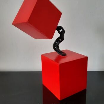 Sculptuur getiteld "Le Problème de Délos" door O Ravel, Origineel Kunstwerk, Metalen