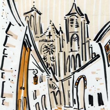 Drawing titled "St. Stephen's Cathe…" by Olga Sto, Original Artwork, Marker