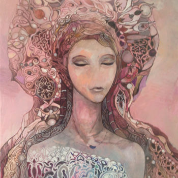 Pittura intitolato "pink-pearl.jpg" da Olga, Opera d'arte originale, Olio
