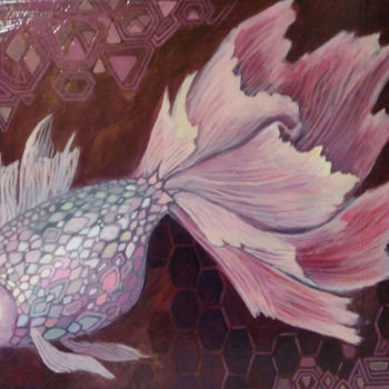 绘画 标题为“PEARL FISH” 由Olga, 原创艺术品, 油