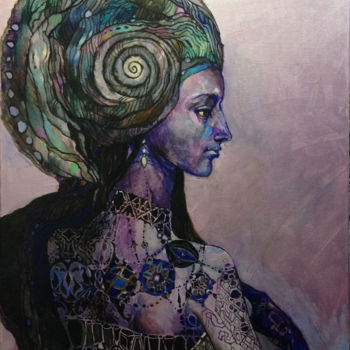 Malerei mit dem Titel "Perlmutter" von Olga, Original-Kunstwerk, Öl