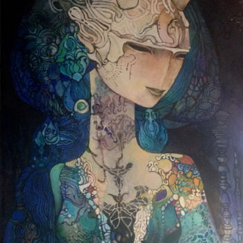 绘画 标题为“Hathor” 由Olga, 原创艺术品, 油