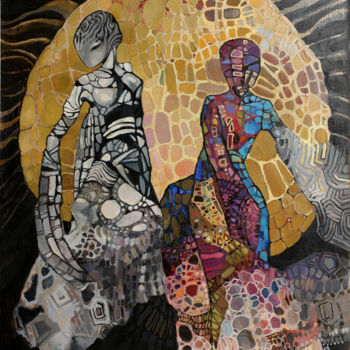 Картина под названием "full moon" - Olga, Подлинное произведение искусства, Масло