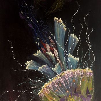 Peinture intitulée "JELLYFISH" par Olga, Œuvre d'art originale, Huile