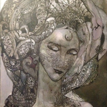 Malerei mit dem Titel "Silver" von Olga, Original-Kunstwerk, Öl