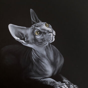 绘画 标题为“Portrait of Sphynx” 由Olga Tsvetkova, 原创艺术品, 油