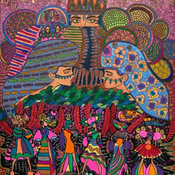 Pintura titulada "Emerald Fair" por Oana Arabagiu, Obra de arte original, Acrílico