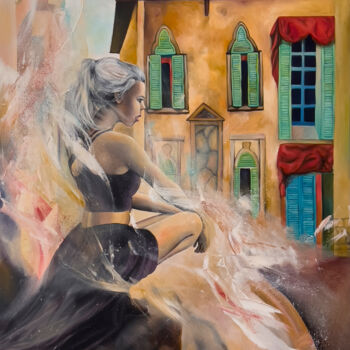 Картина под названием "I saw the coming of…" - Oana Rinaldi, Подлинное произведение искусства, Масло