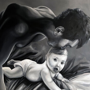 "Baby time" başlıklı Tablo Oana Rinaldi tarafından, Orijinal sanat, Petrol